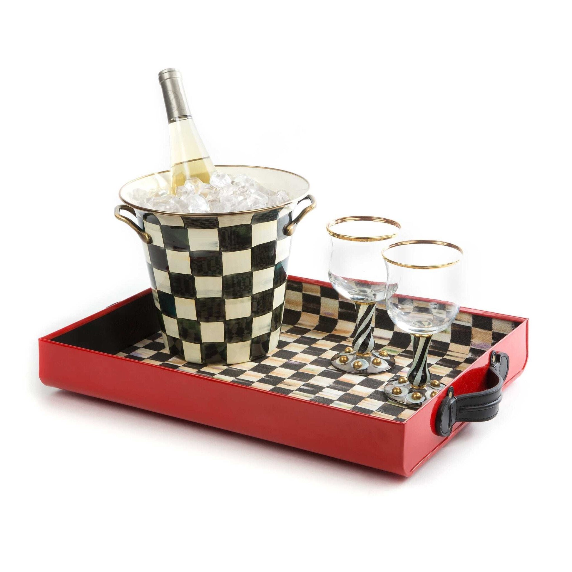 Courtly Check Design Enamel Wine Cooler