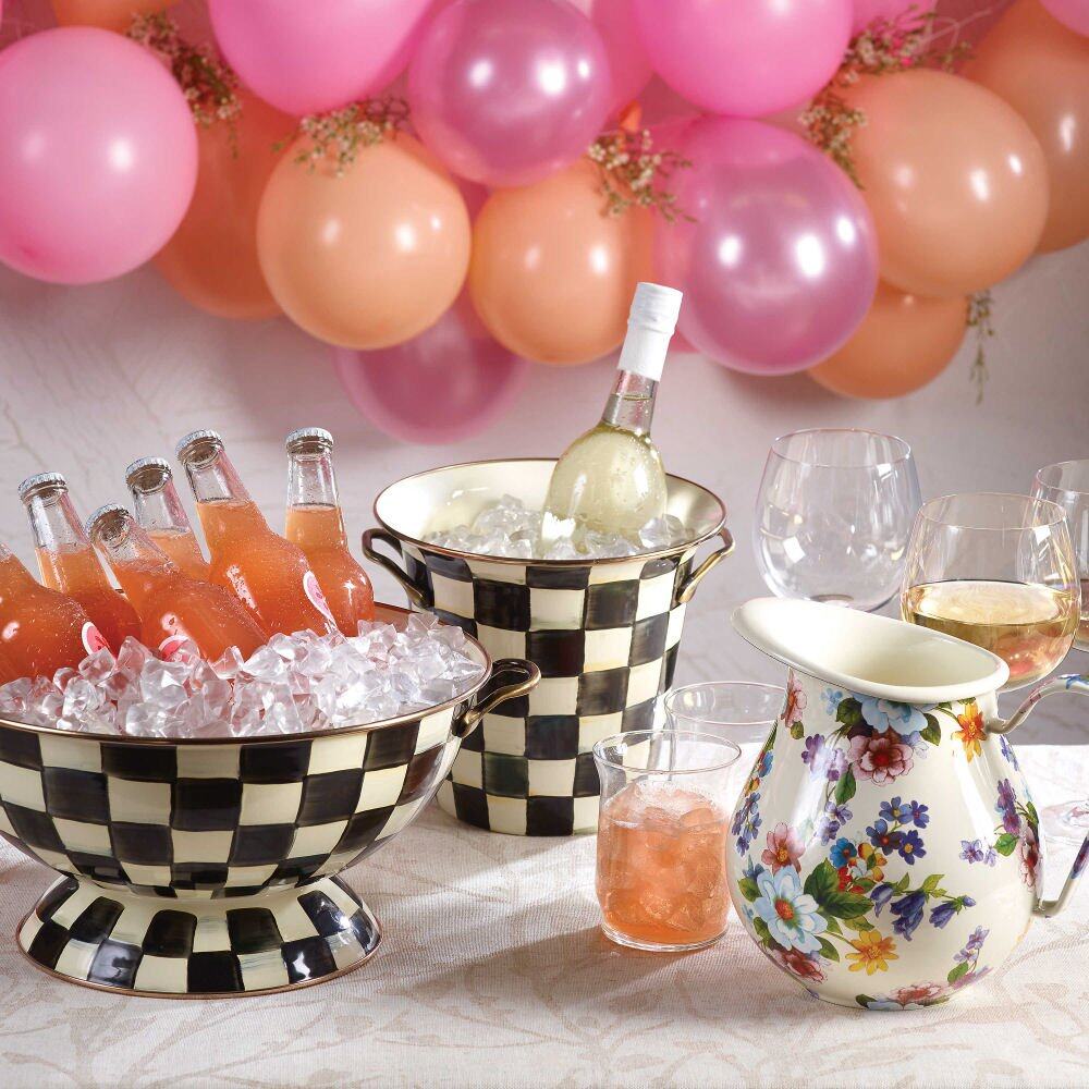 Courtly Check Design Enamel Wine Cooler