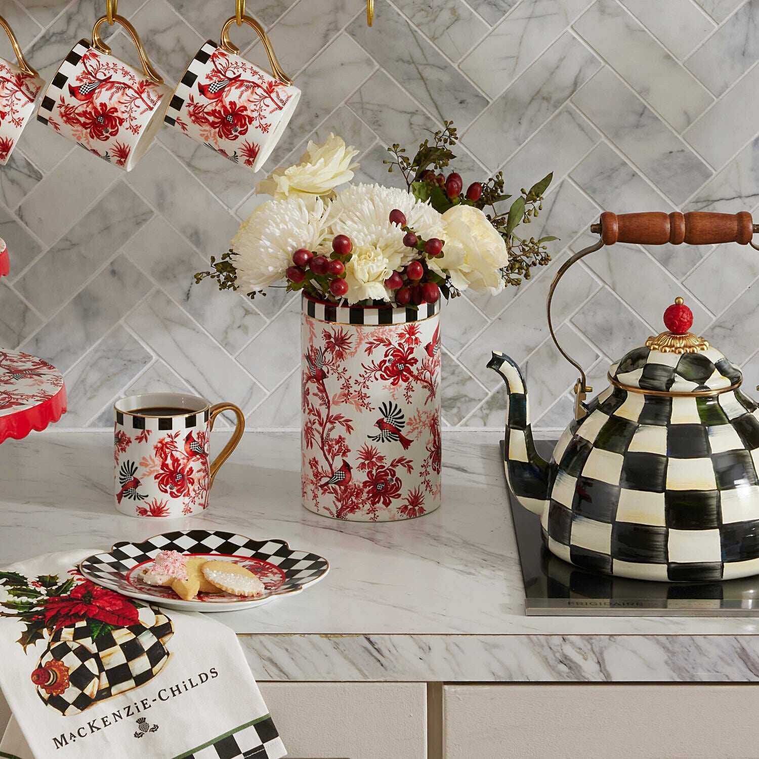 Cardinal Toile Teapot by MacKenzie-Childs