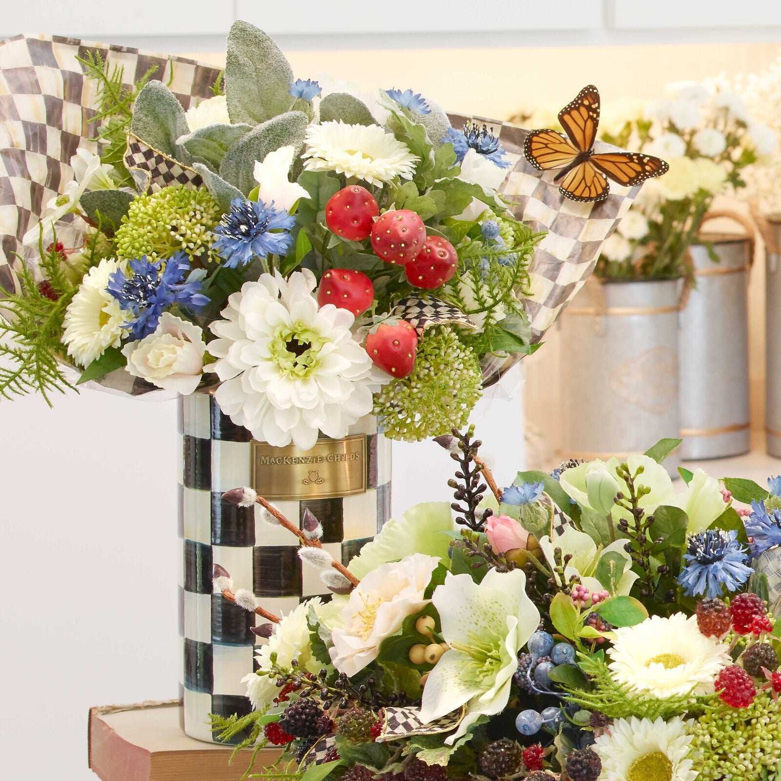 Courtly Check Enamel Butter Box by Mackenzie-Childs