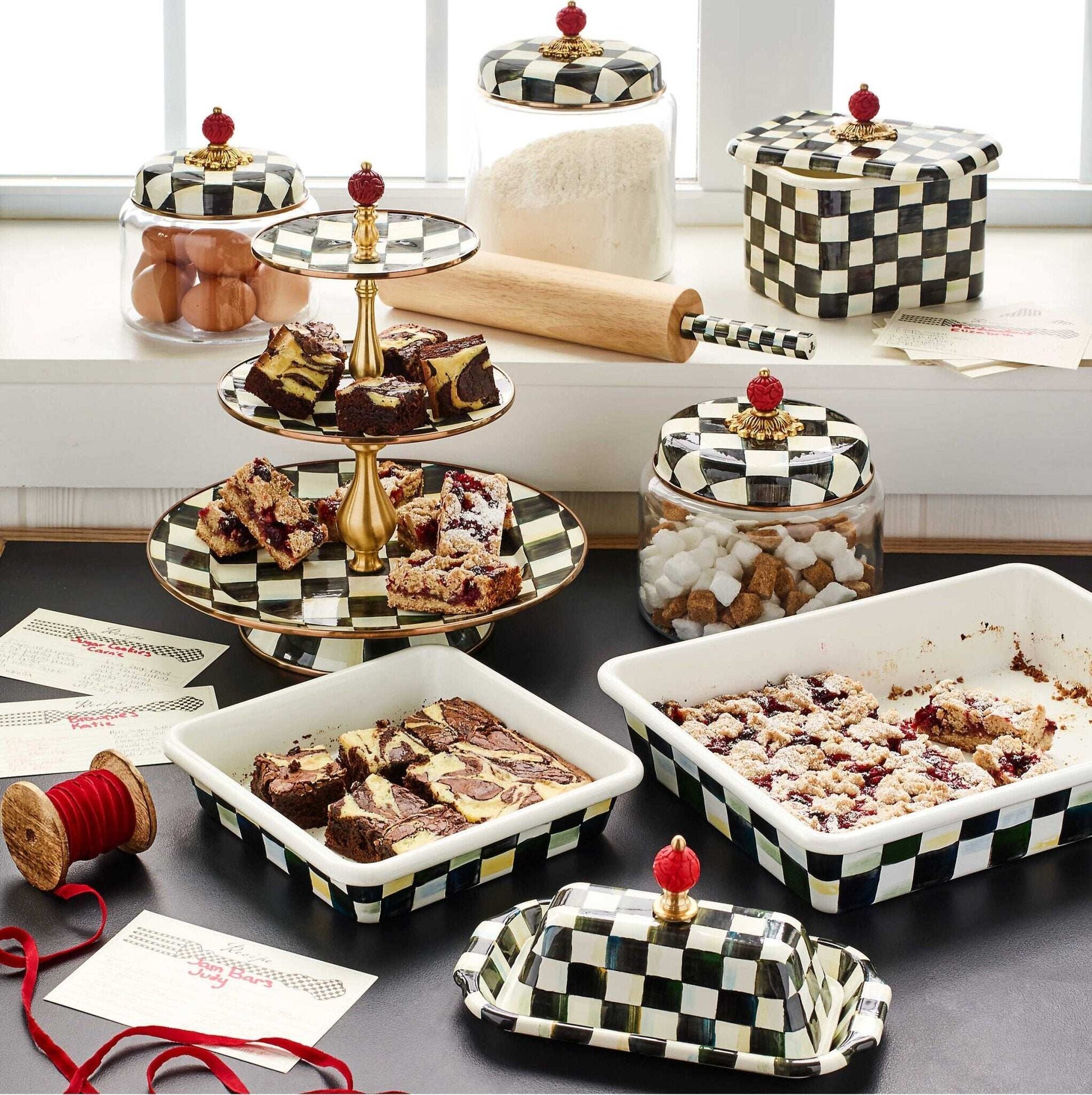 Courtly Check Enamel Butter Box by Mackenzie-Childs