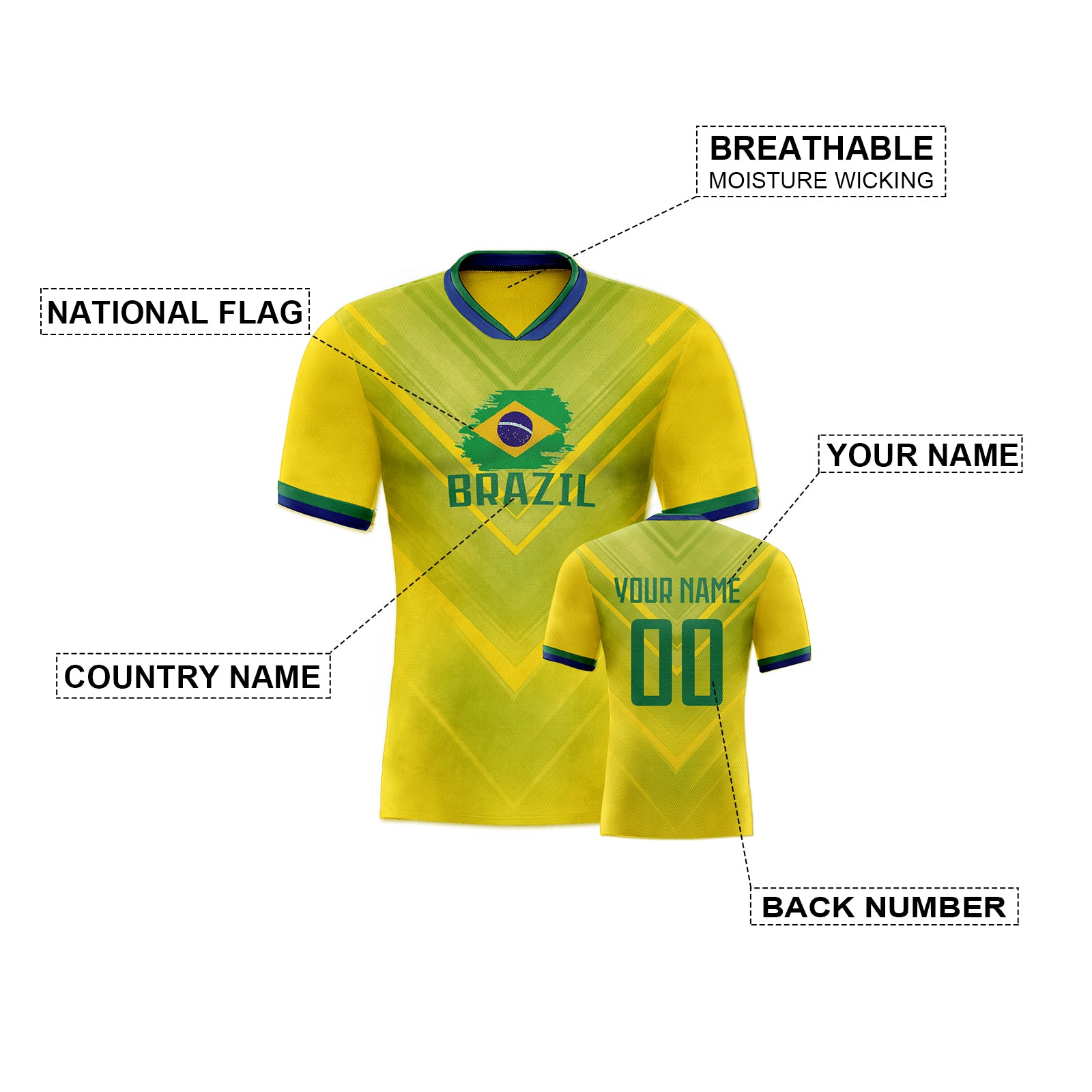 Custom Blue-Green V-Textured Yellow-Green Gradient Football Jersey for Team and Game Use