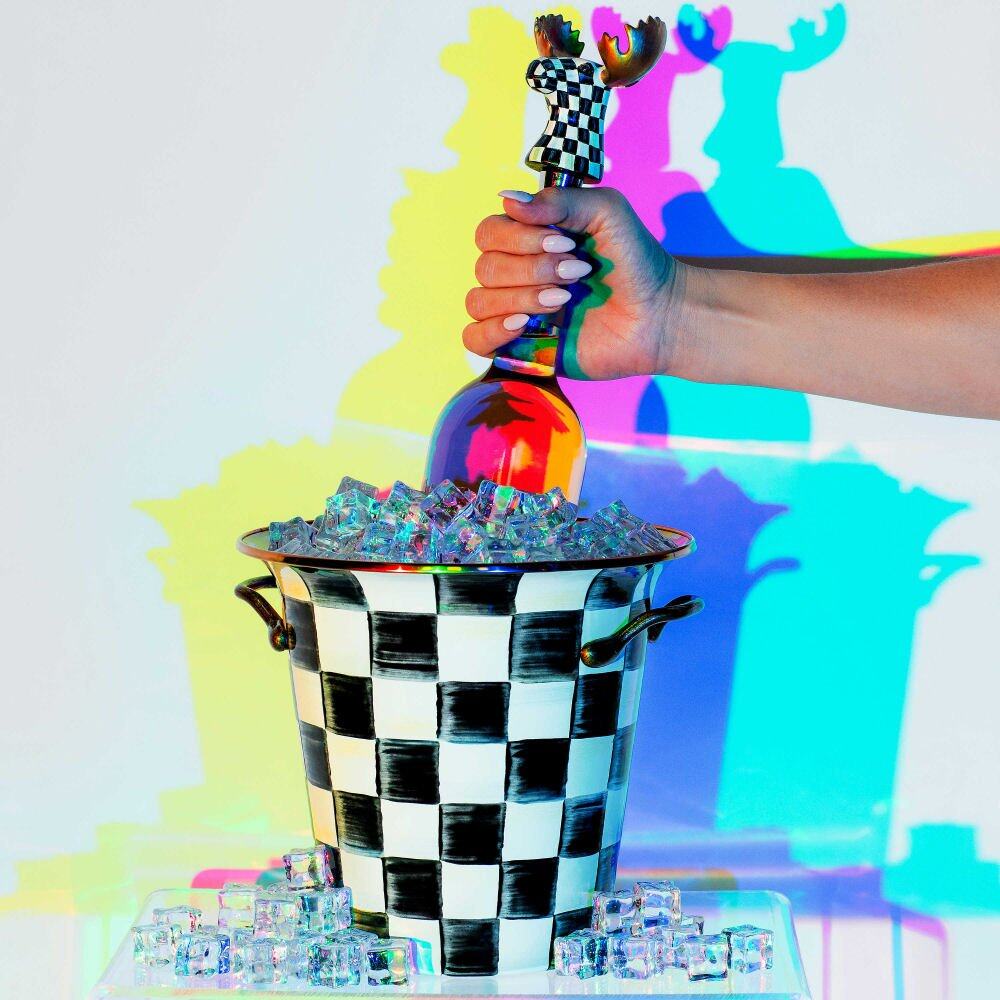 Courtly Check Design Enamel Wine Cooler