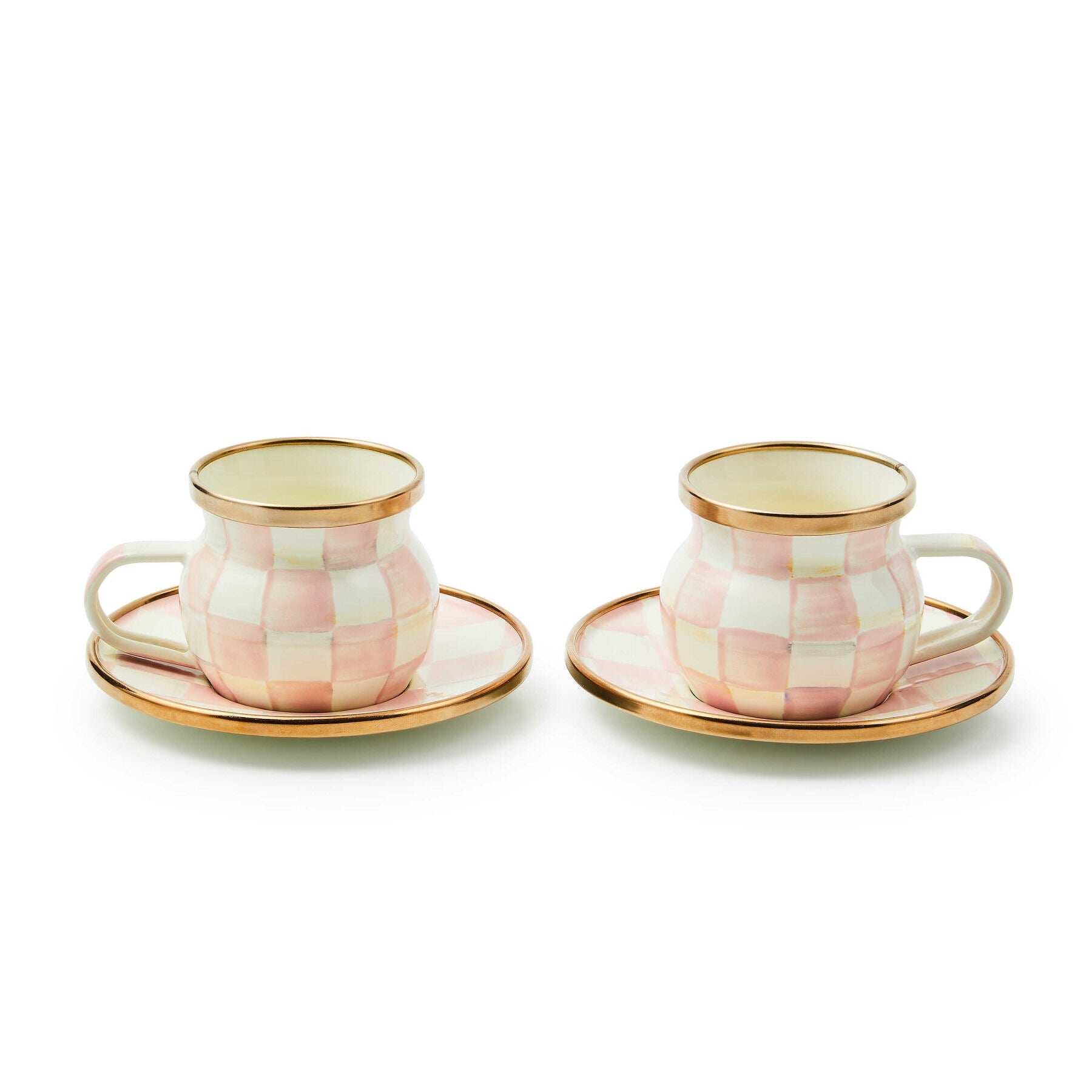 Rosy Check Espresso Cup & Saucer Set
