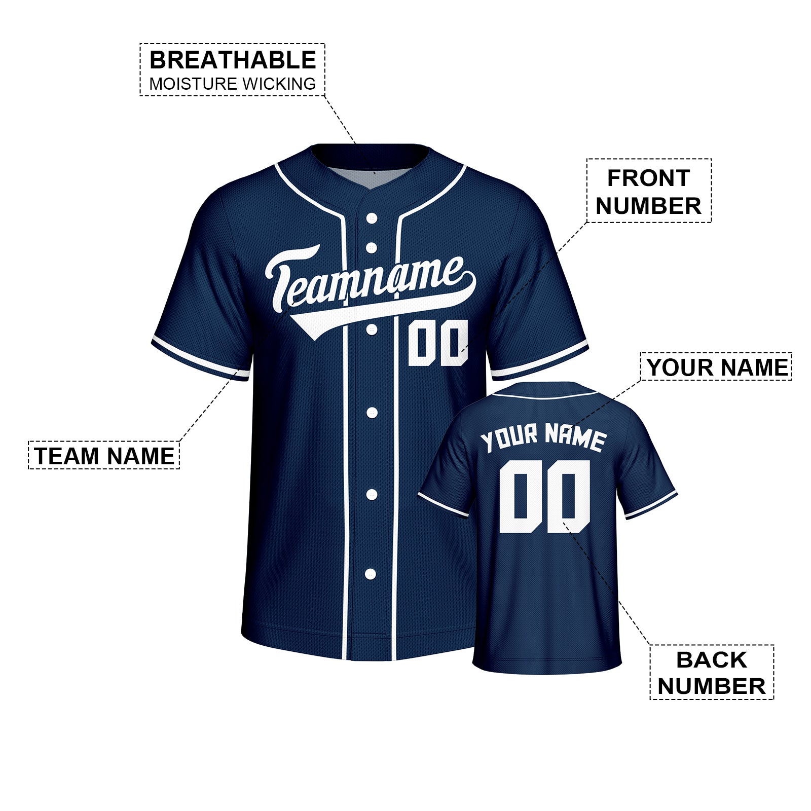 Vsdscscc | Custom Royal & White Baseball Jersey – Personalized Team Baseball Jersey