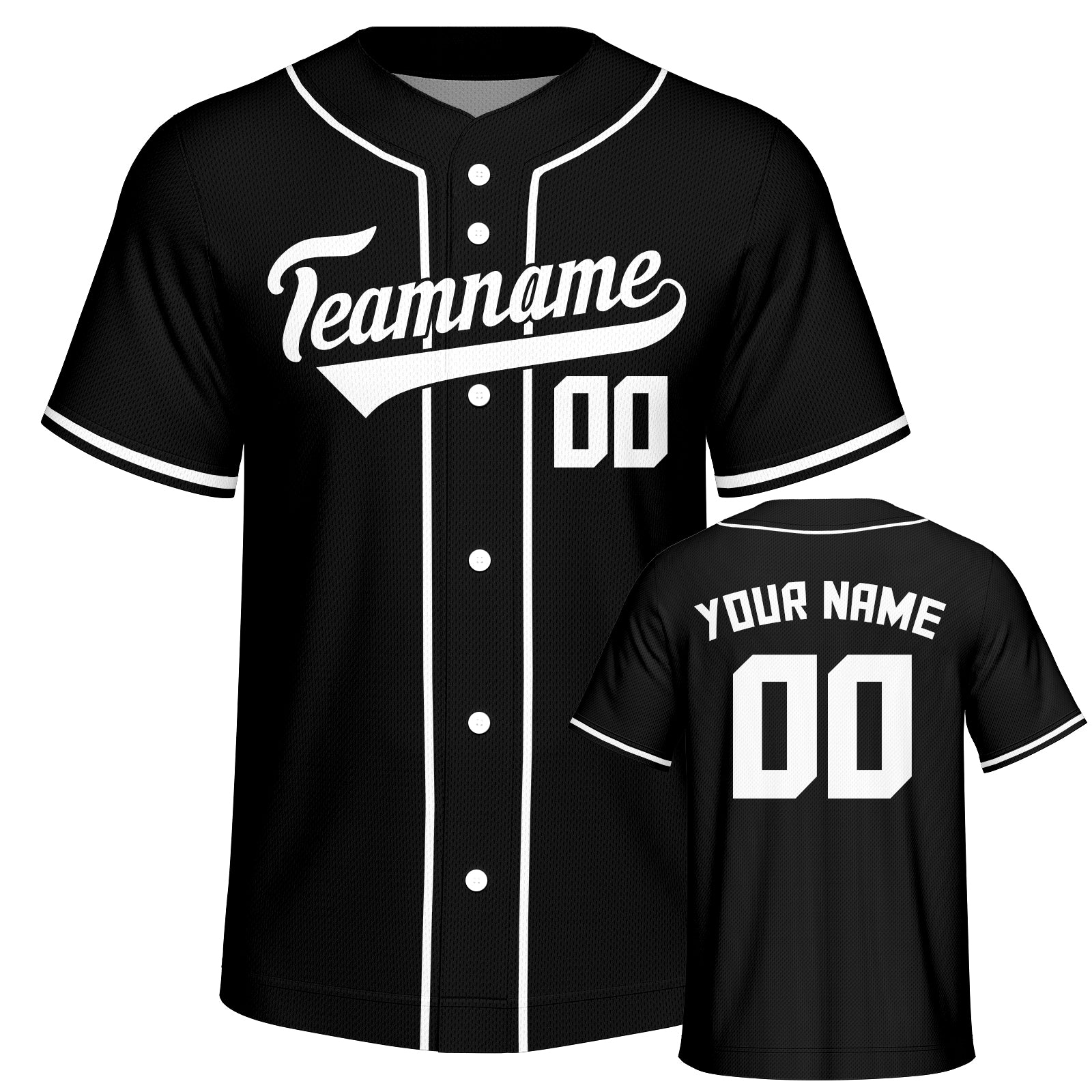 Vsdscscc | Custom Black & White Baseball Jersey – Personalized Team Jersey