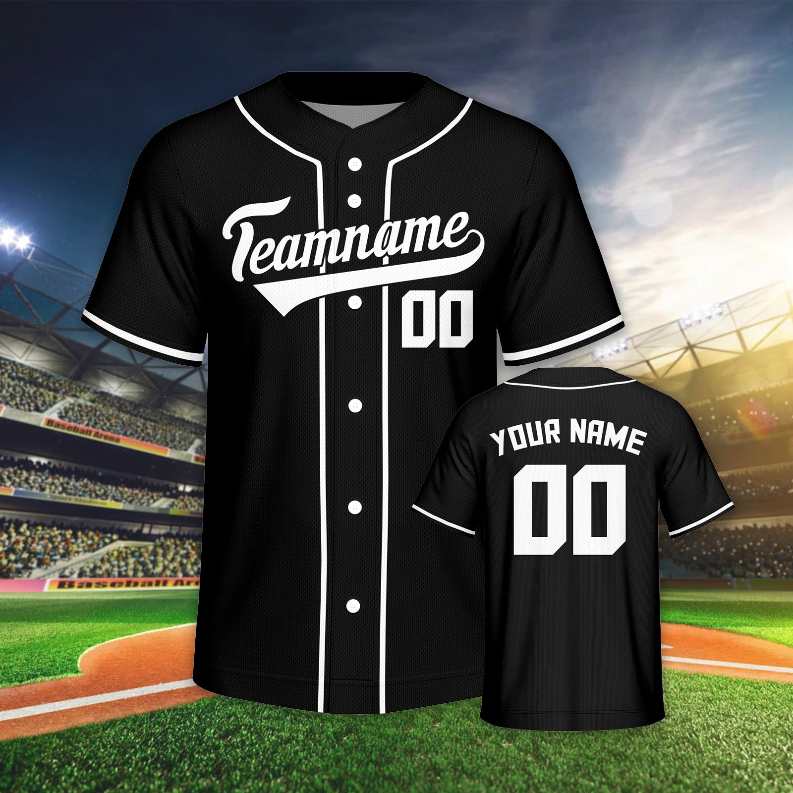 Vsdscscc | Custom Black & White Baseball Jersey – Personalized Team Jersey