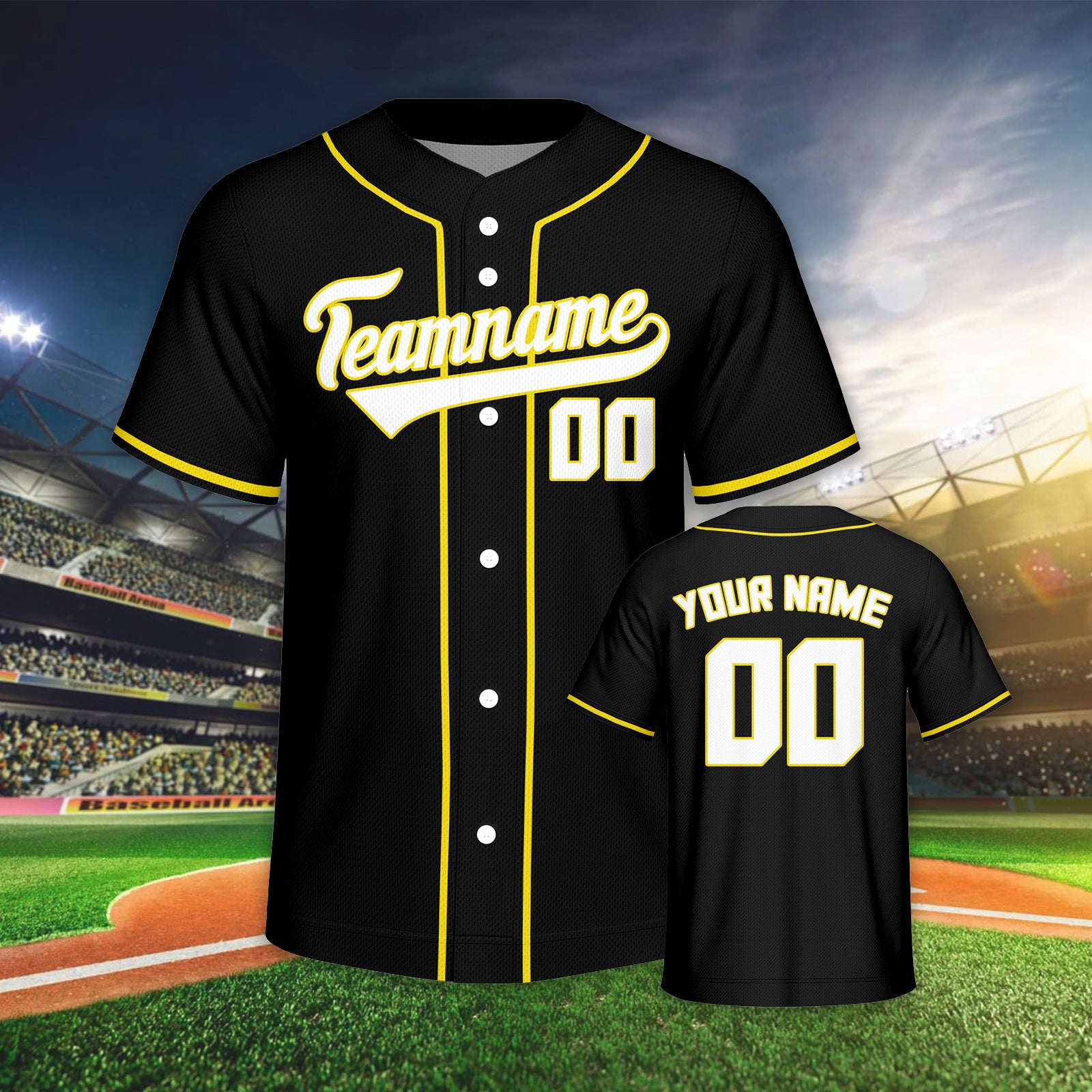 Vsdscscc | Custom Black, White & Old Gold Baseball Jersey – Personalized Team Jersey