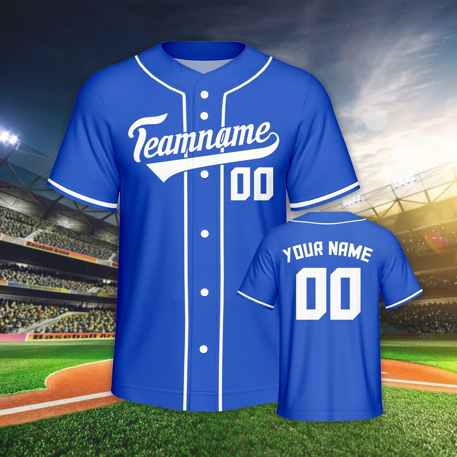 Vsdscscc | Custom Blue & White Baseball Jersey – Personalized Team Jersey