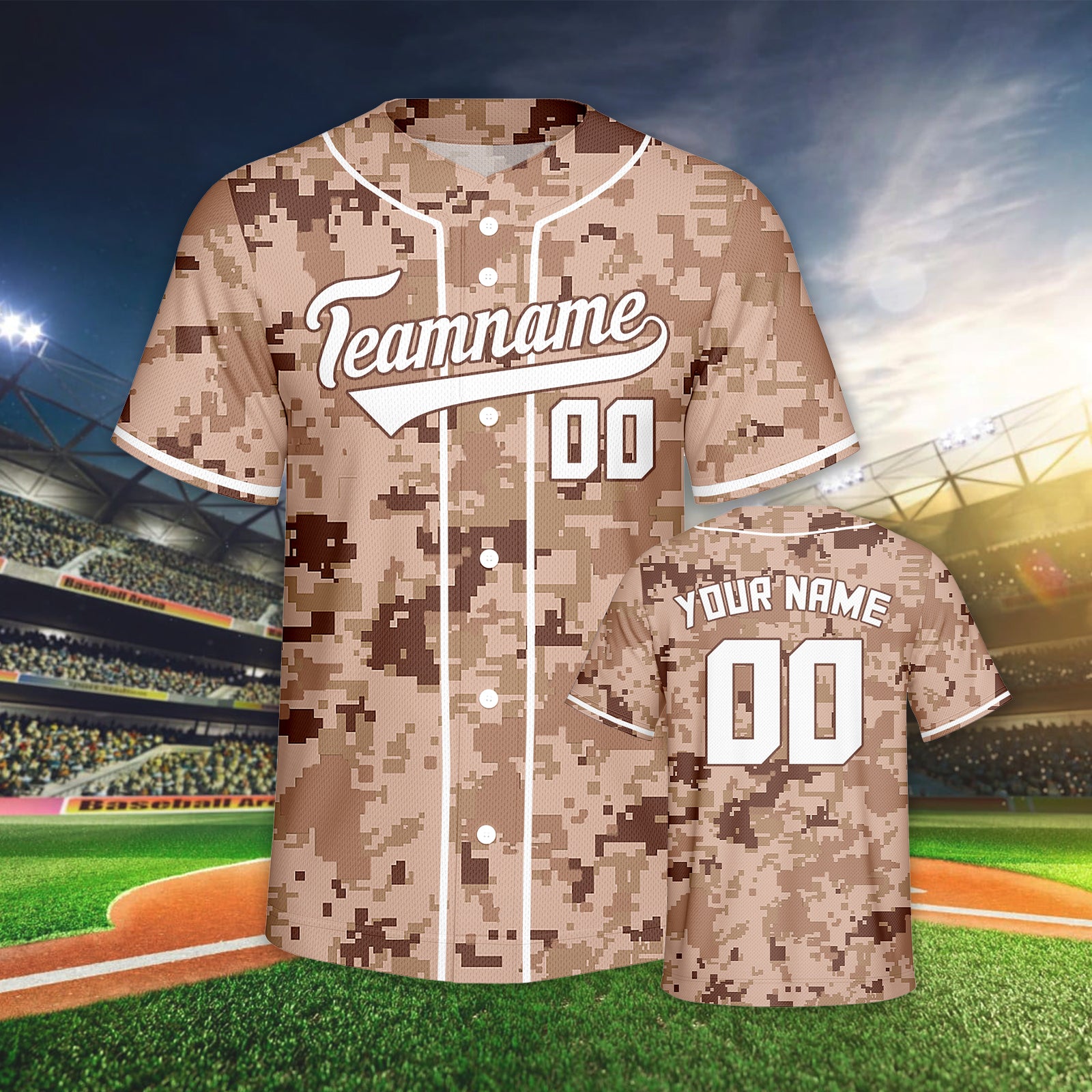 Vsdscscc | Custom White & Black Camo Baseball Jersey – Personalized Salute To Service Team Jersey