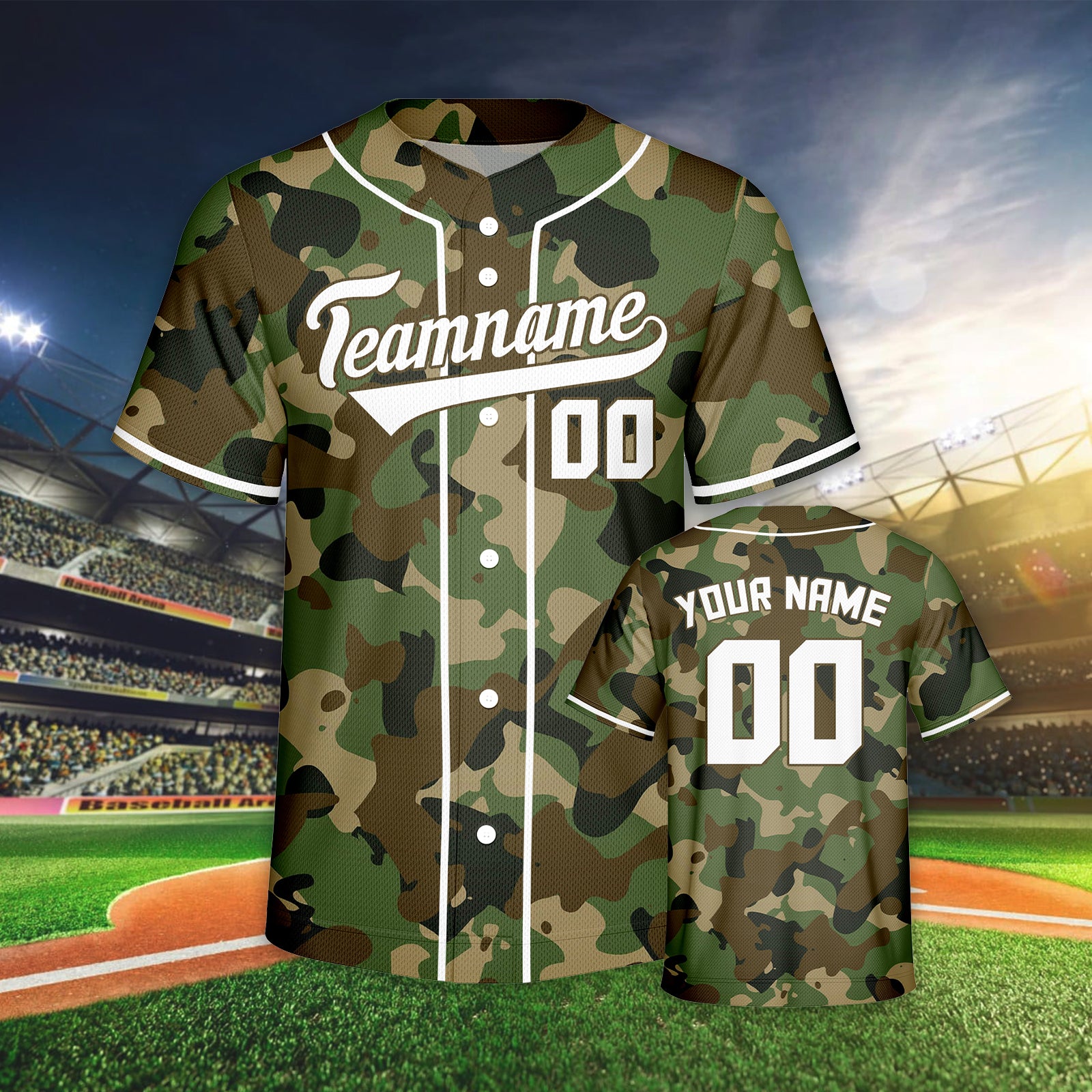 Vsdscscc | Custom White Camo Baseball Jersey – Personalized Team Baseball Jersey