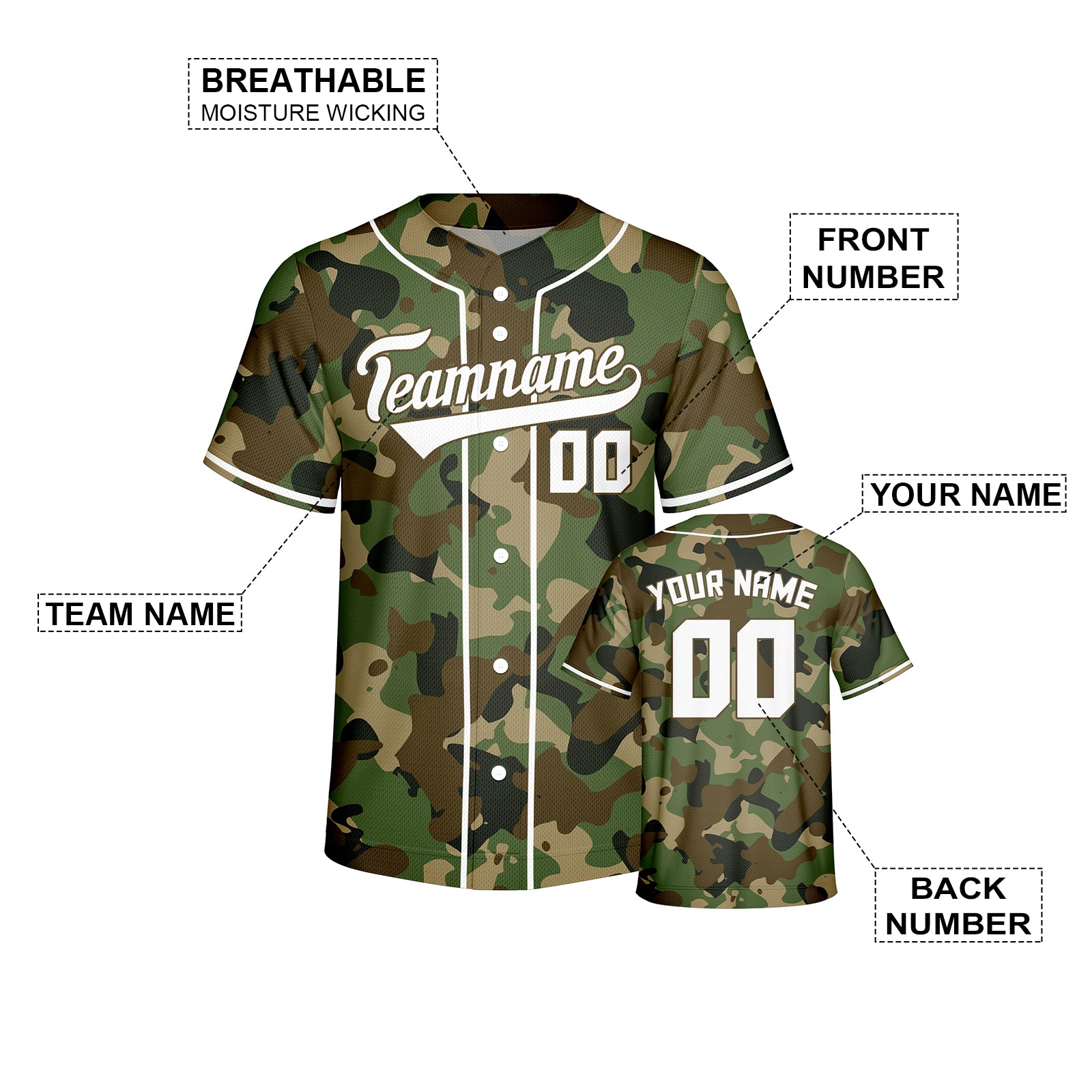 Vsdscscc | Custom White Camo Baseball Jersey – Personalized Team Baseball Jersey