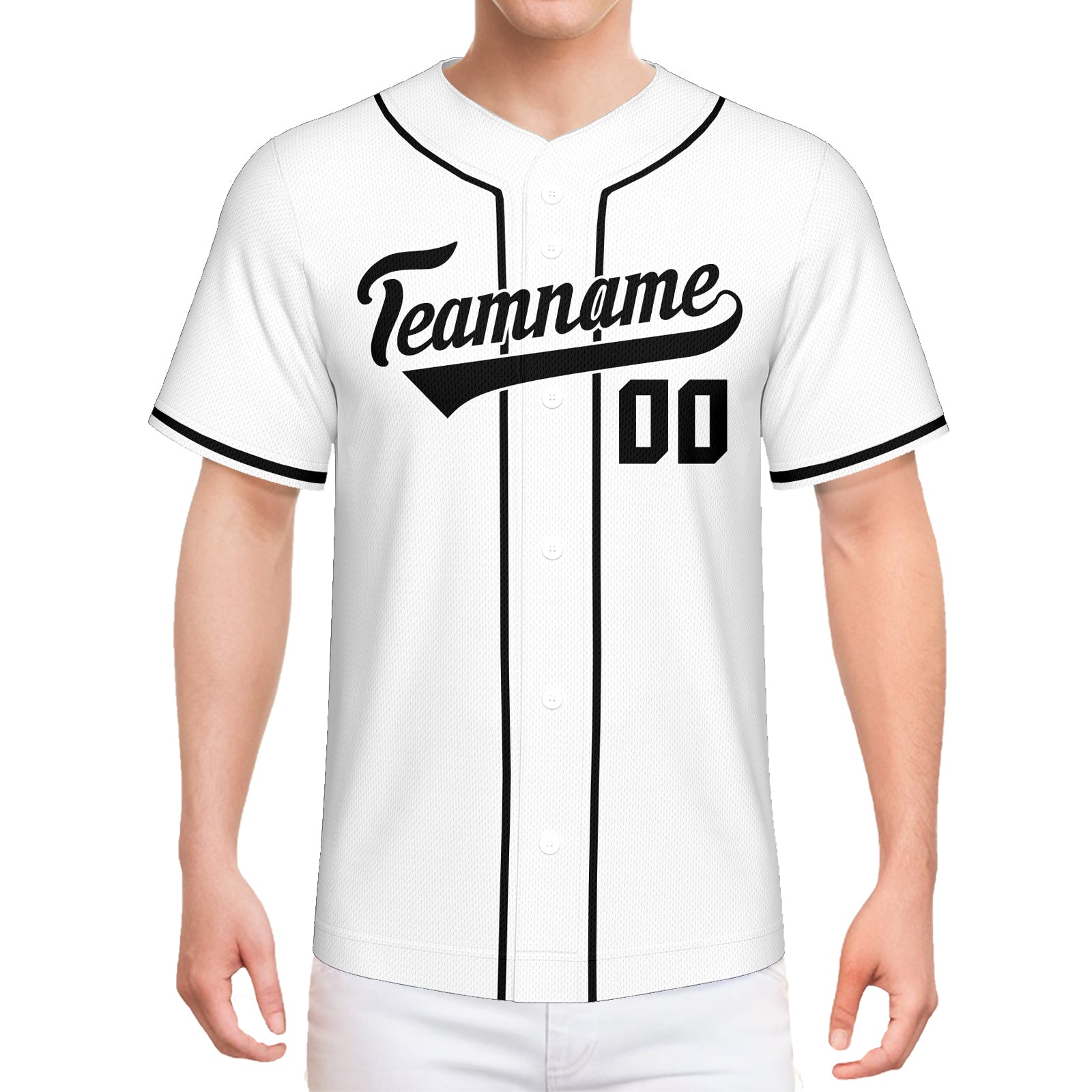 Vsdscscc | Custom White & Black Baseball Jersey – Personalized Team Baseball Jersey